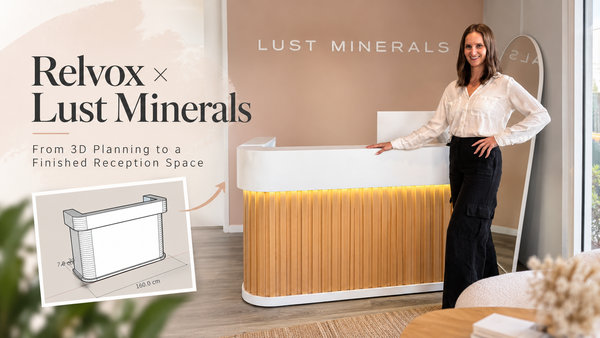 From Design to Reality: Relvox × Lust Minerals Reception Desk Story