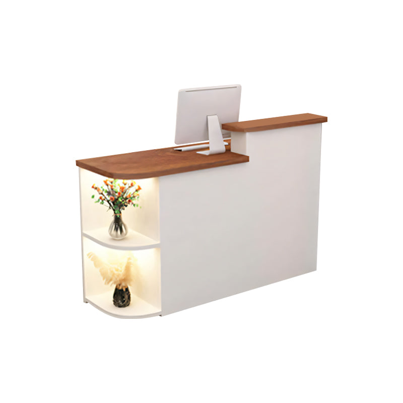 Compact Reception Counter with Lockable Drawer and Shelves