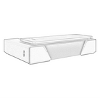 Modern Executive Desk With LED Accent Panel, Integrated Storage Credenza And Rounded Corners