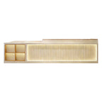 Stylish Lit Café Counter with Storage Shelves for Modern Hospitality Workspaces