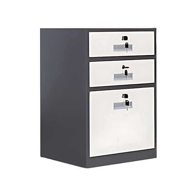 Slim Under Desk Lockable Office Storage Cabinet with Drawer