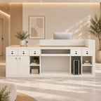 Premium Salon Reception Desk with LED Side Panel