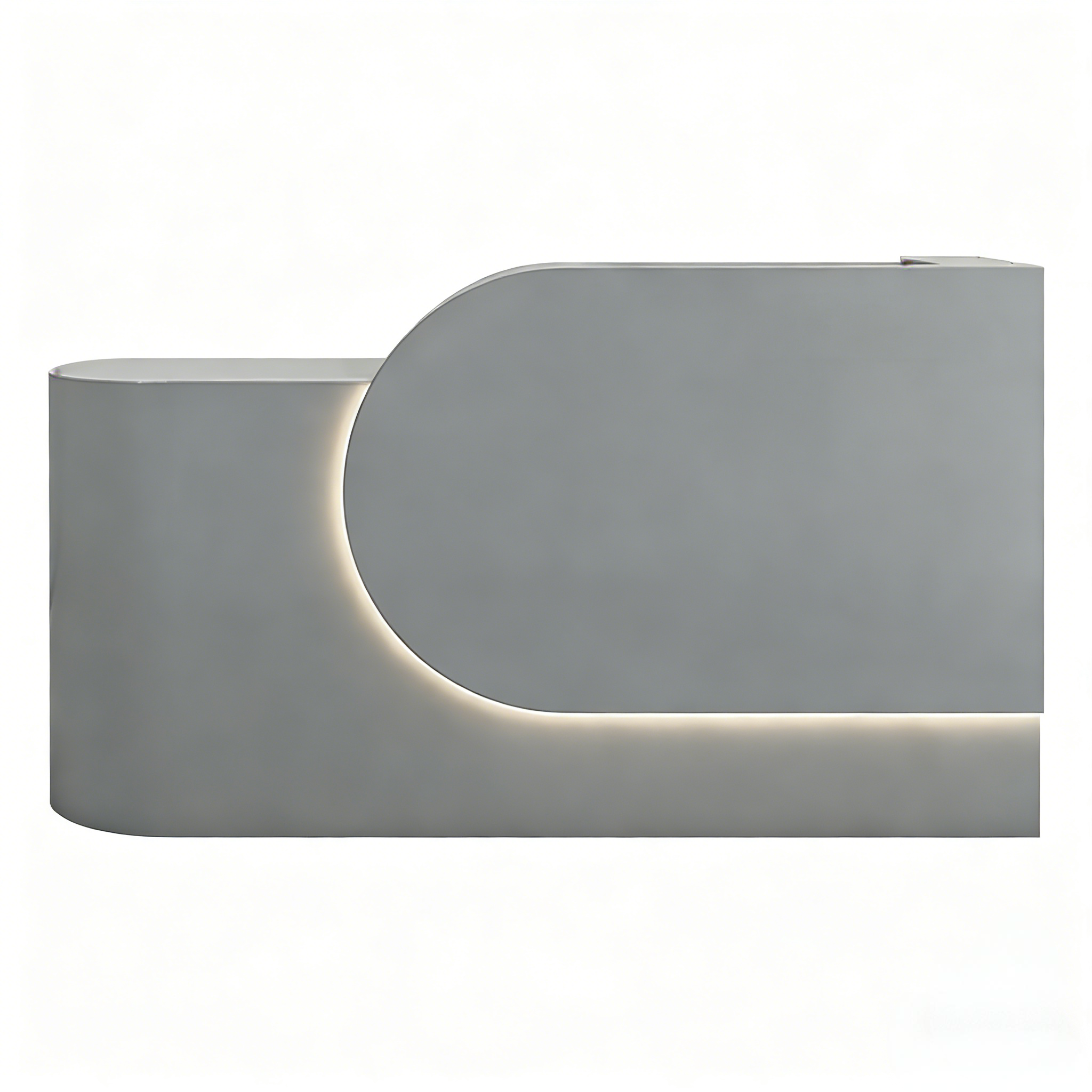 Compact Curved Reception Counter for Beauty and Skin Clinics