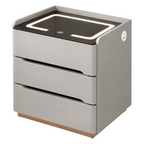 Smart Bedside Table with Wireless Charging and LED Light