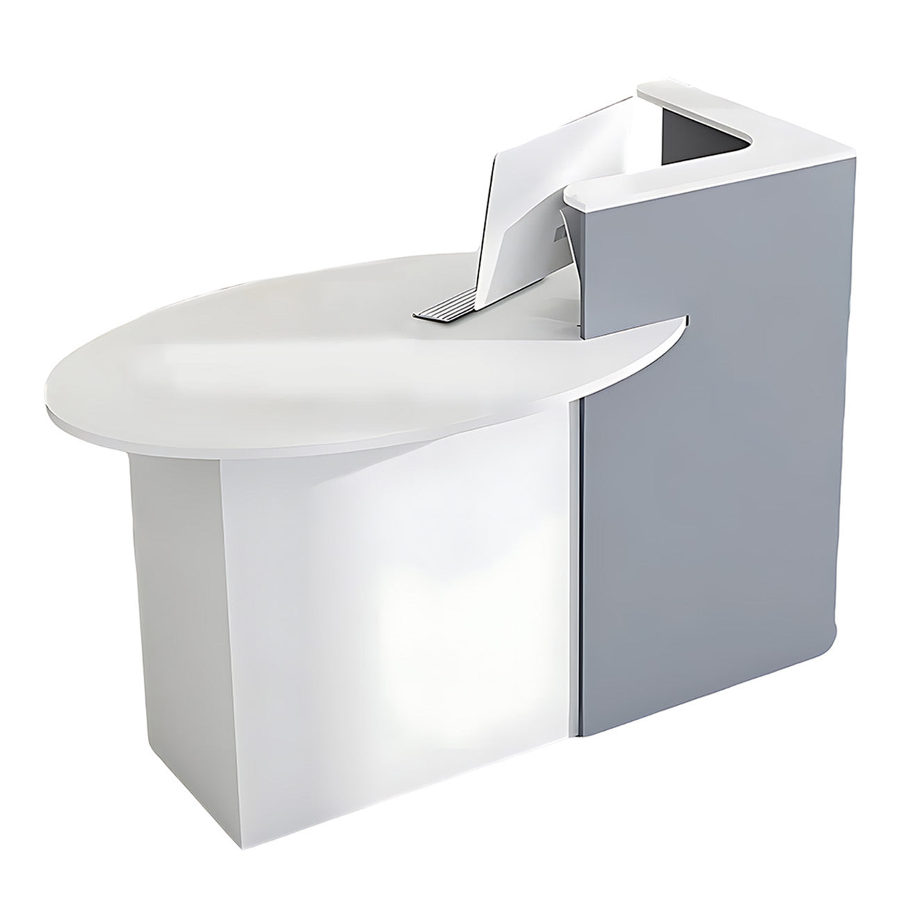 Contemporary Reception Counter with Curved End