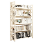 Adjustable Multi-Tier Bookcase With Slanted Shelves
