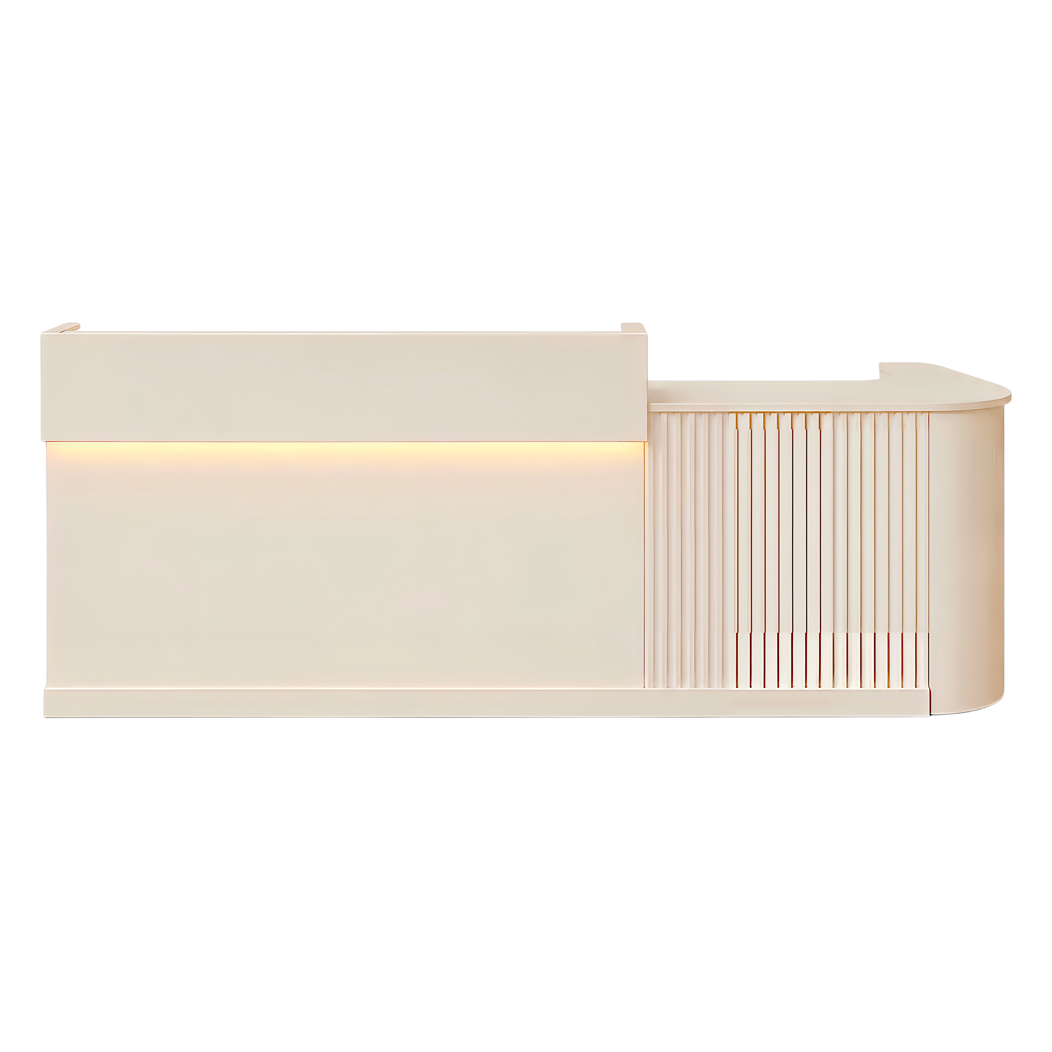 Slatted Timber Café Counter with LED Front Panel