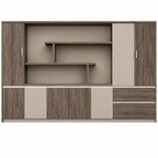 Contemporary Executive Office Storage Cabinet with Display Shelving