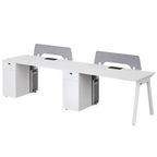 Minimalist Bench Workstation with Screen Panels