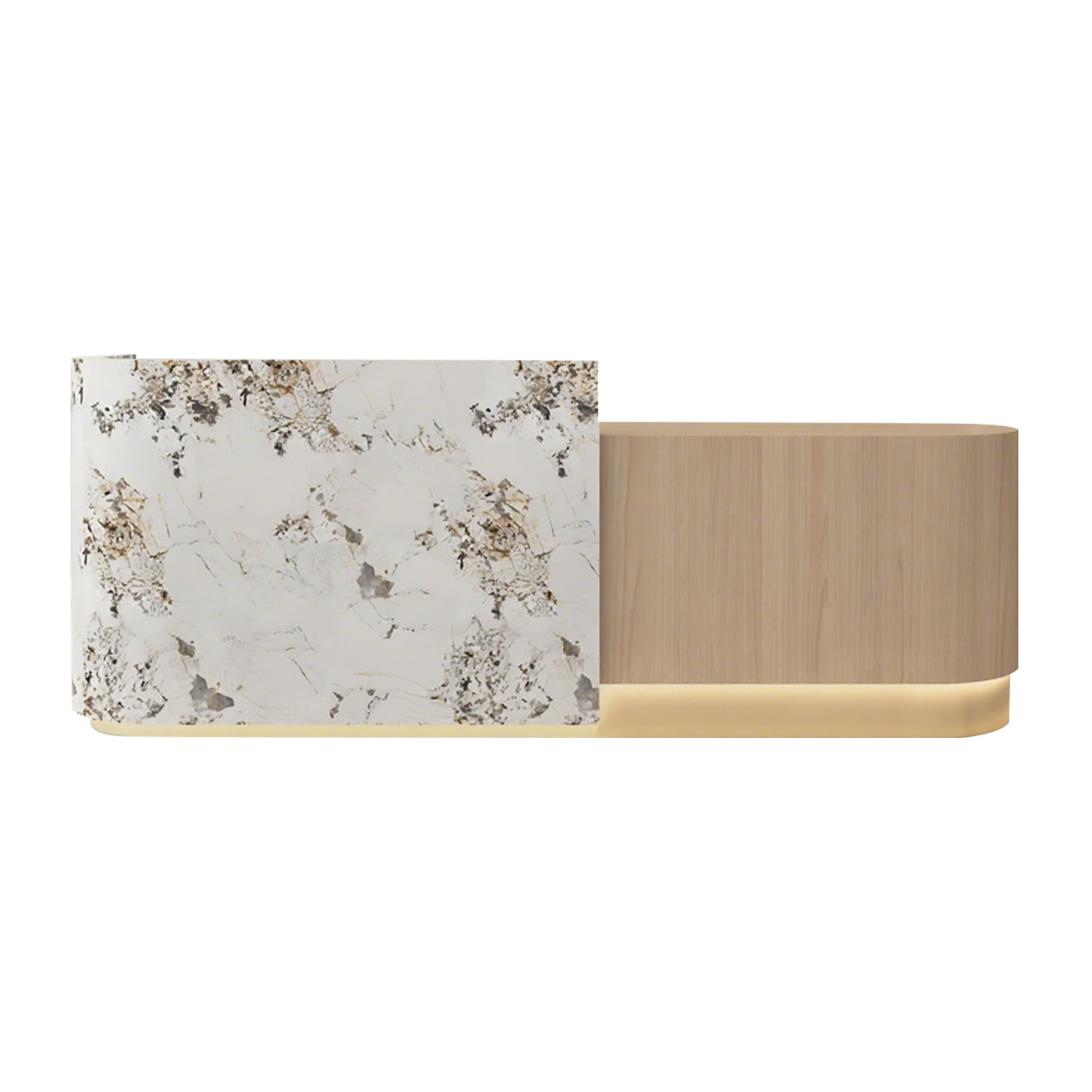 Reception Desk – Modern Style with Timber Slat Front and Curved End