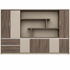 Contemporary Executive Office Storage Cabinet with Display Shelving