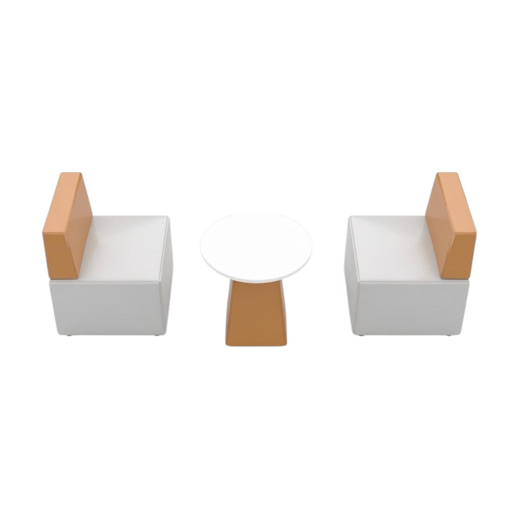 Modular Office Lounge Suite – Contemporary L-Shape Reception Seating with Round Coffee Table