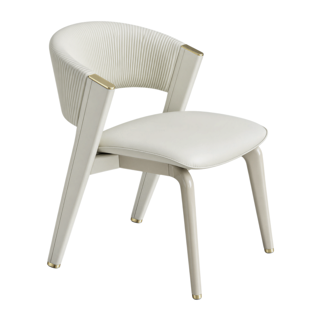 Modern Dining Armchair with Ribbed Upholstery and Colour Options