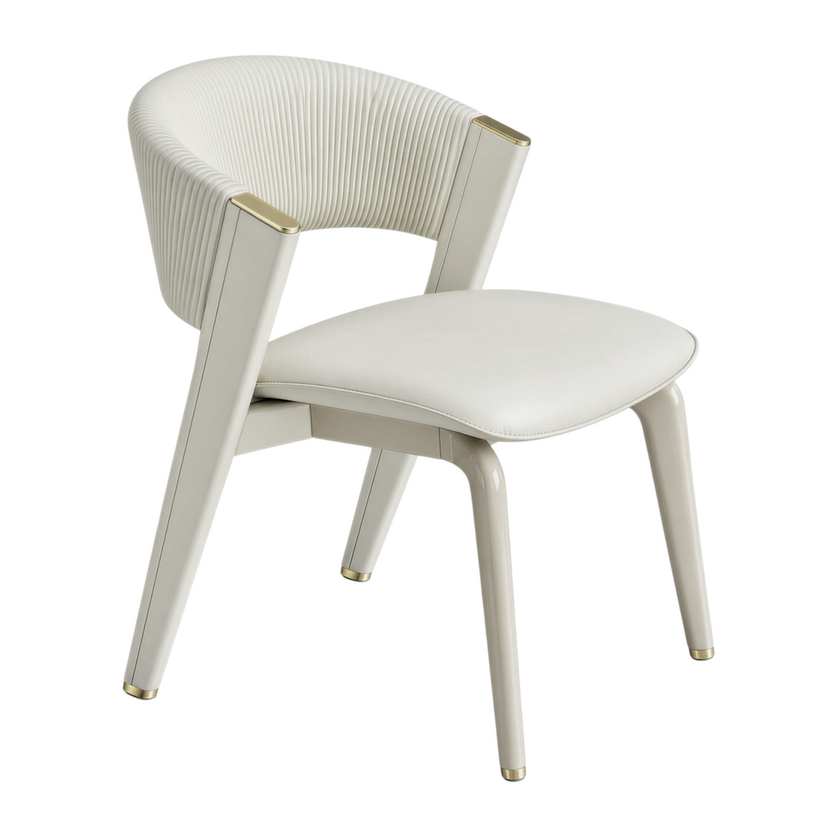 Modern Dining Armchair with Ribbed Upholstery and Colour Options