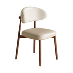 Modern Upholstered Home Chair With Curved Backrest And Steel Legs