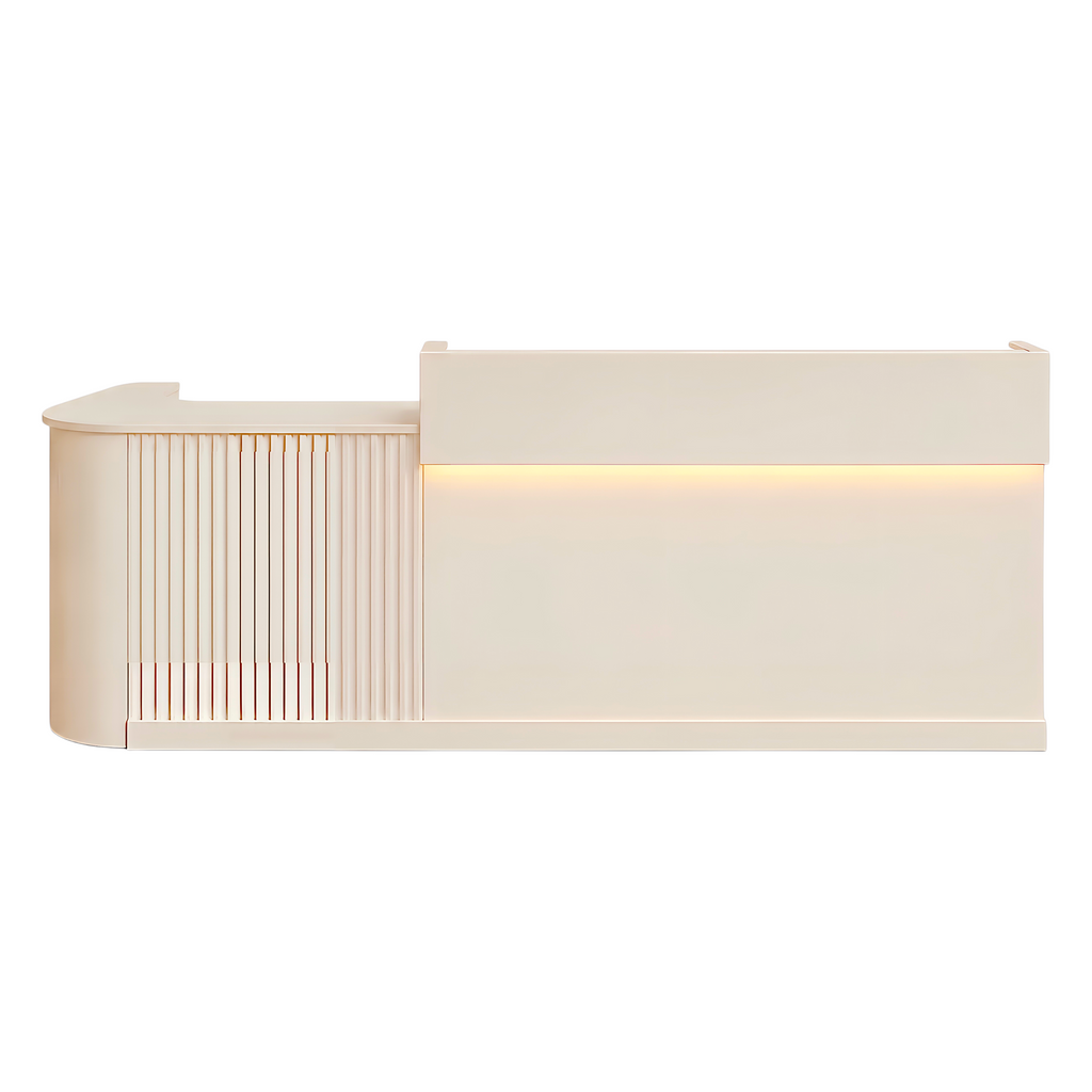Slatted Timber Café Counter with LED Front Panel