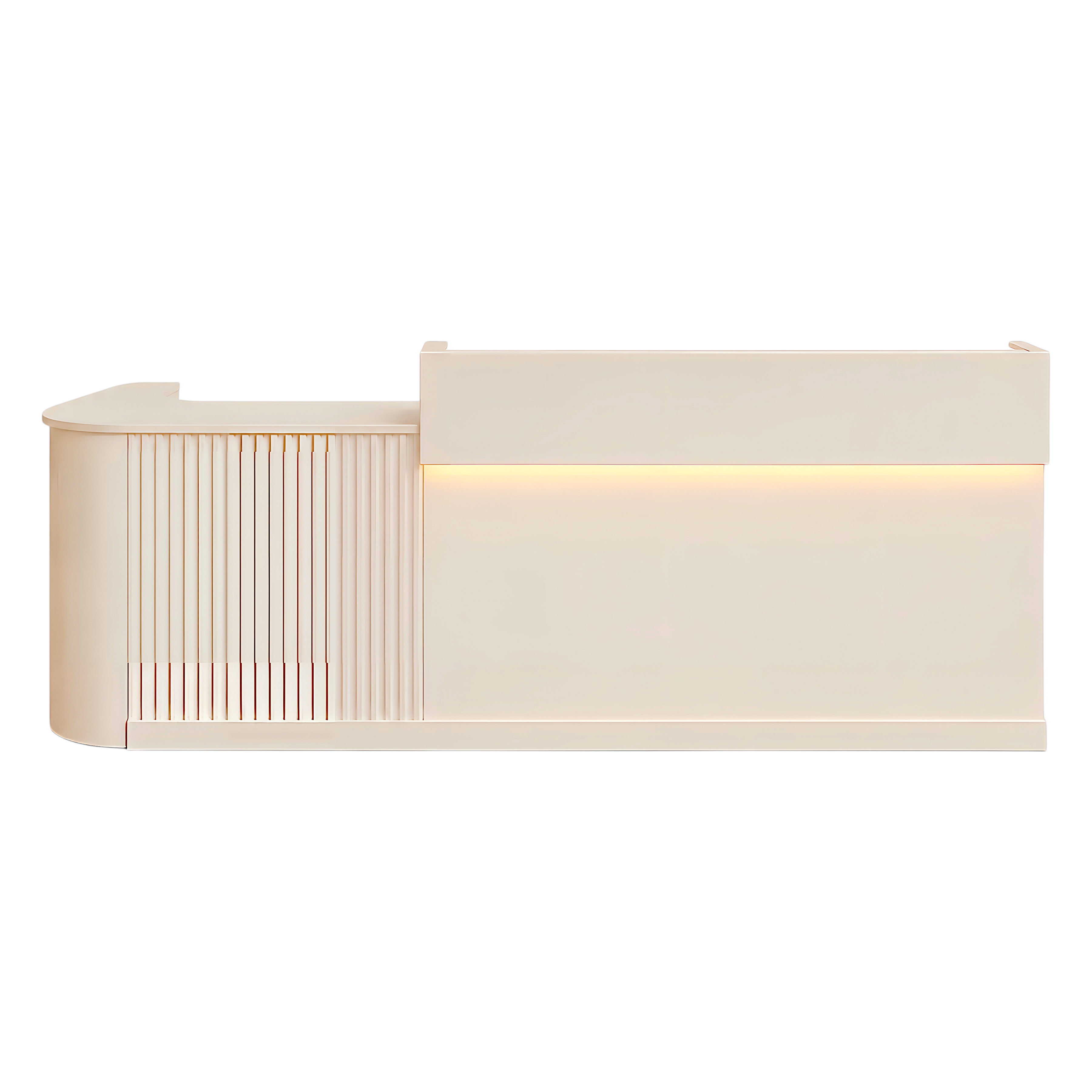Slatted Timber Café Counter with LED Front Panel