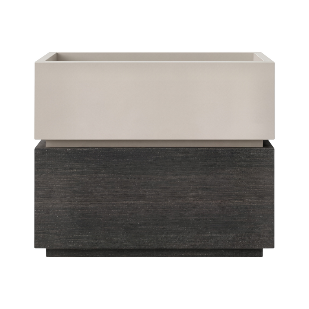 Contemporary Timber Bedside Cabinet with Raised Storage Tray