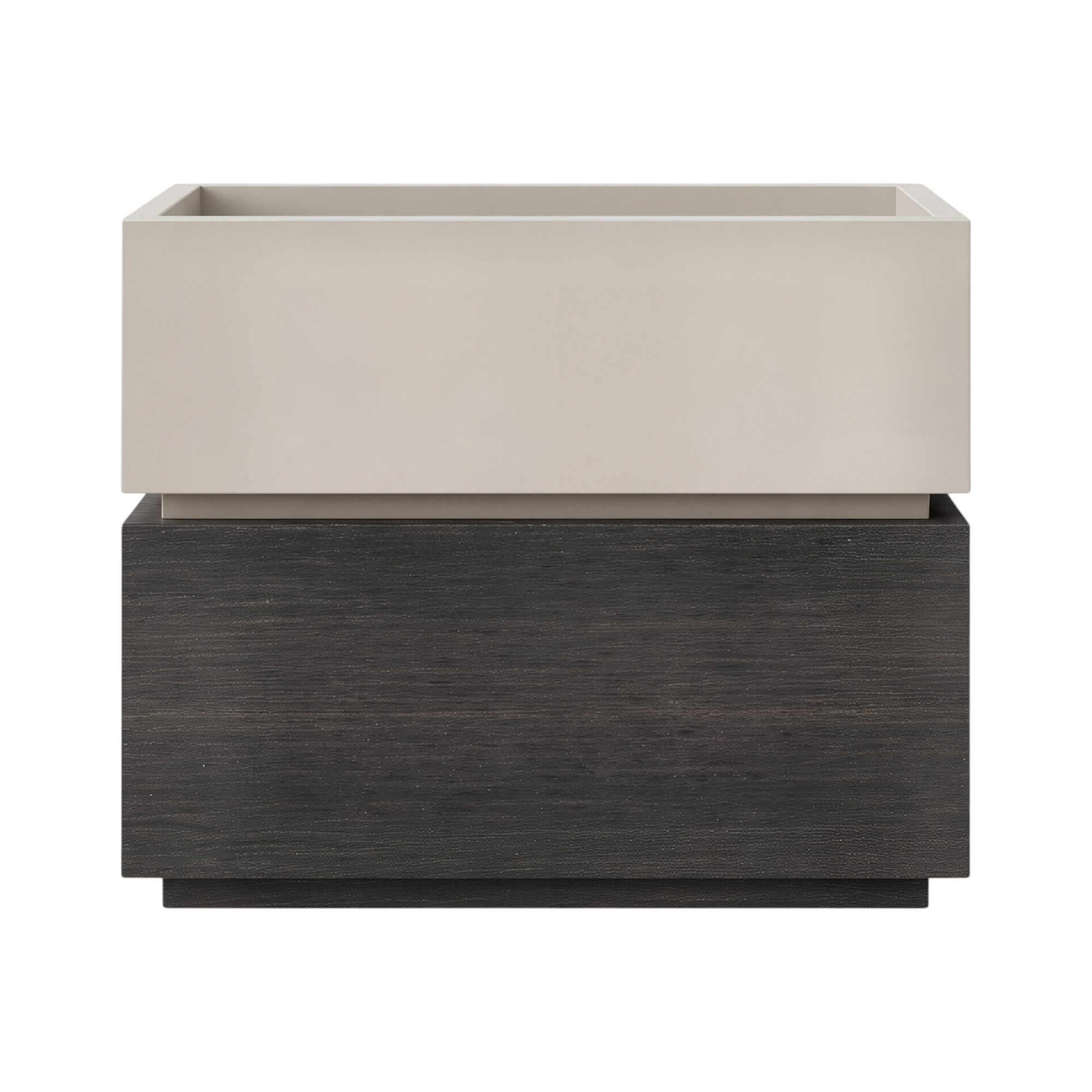 Contemporary Timber Bedside Cabinet with Raised Storage Tray