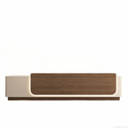 Contemporary Reception Desk with Backlit Timber Feature