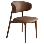 Modern Upholstered Home Chair with Curved Backrest and Solid timber Legs