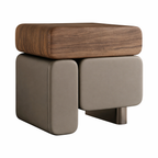 Designer Bedside Table in Walnut Look