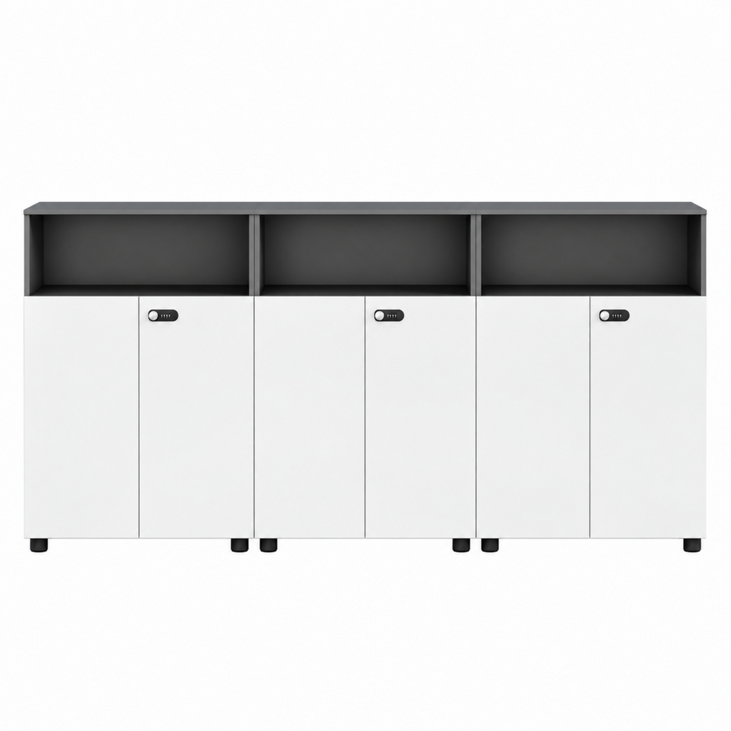 Contemporary Modular Office Storage Cabinet with Secure Custom Option