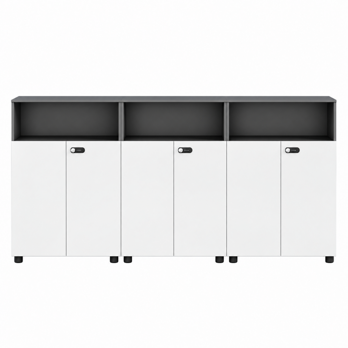 Contemporary Modular Office Storage Cabinet with Secure Custom Option