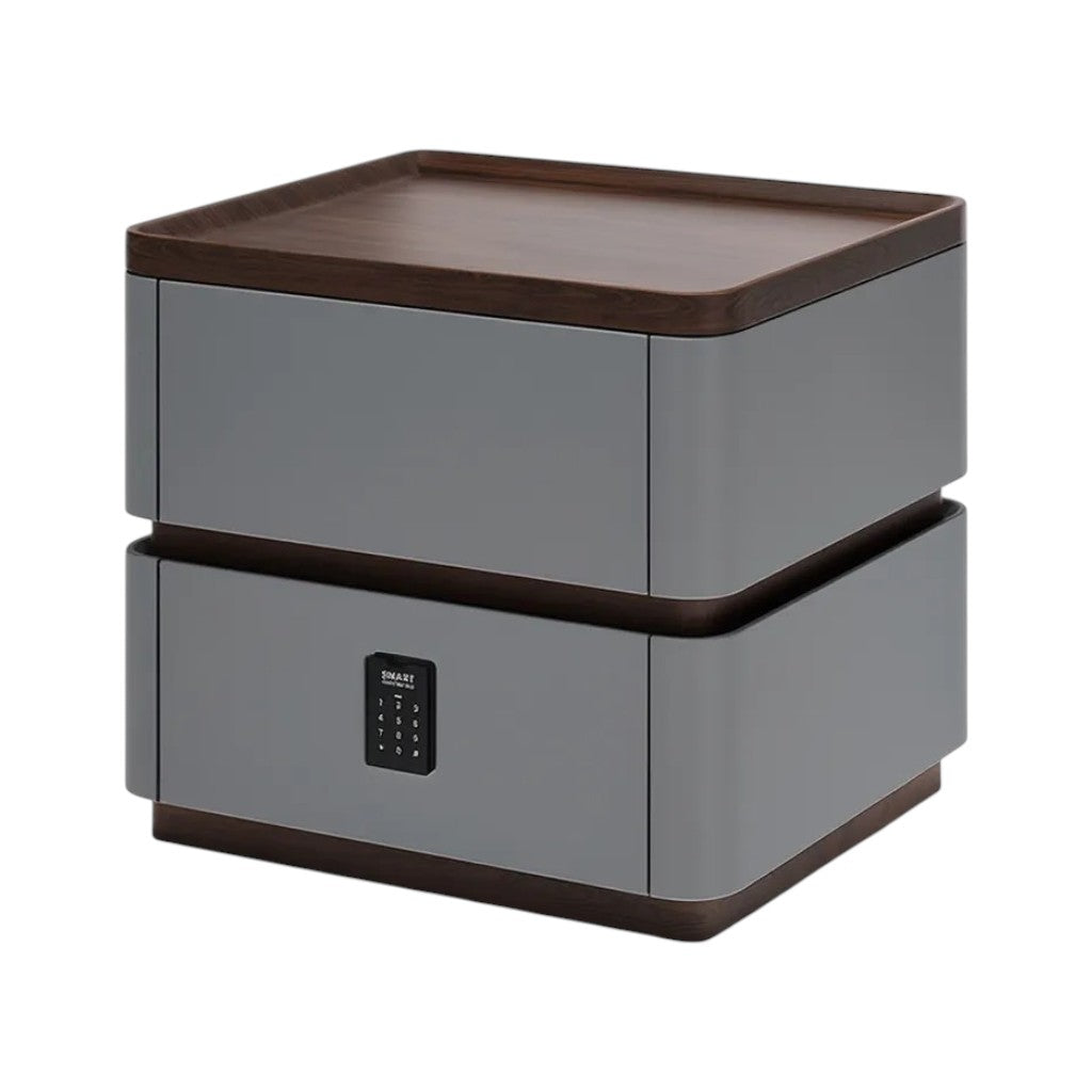 Modern Bedside Table with 2 Drawers and Rounded Edges