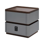Modern Bedside Table with 2 Drawers and Rounded Edges