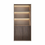 Premium Executive Storage Cabinet with Open Display Shelves