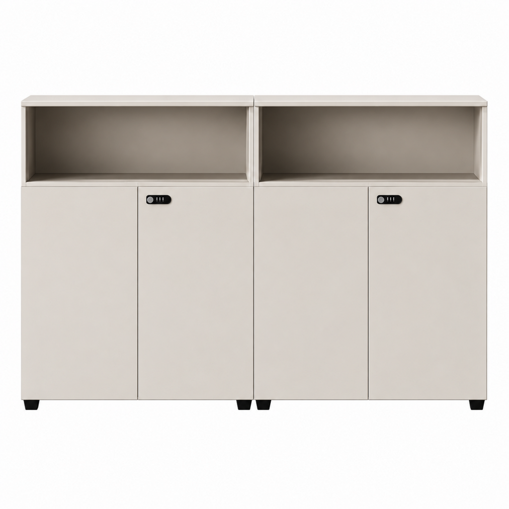 Contemporary Modular Office Storage Cabinet with Secure Custom Option