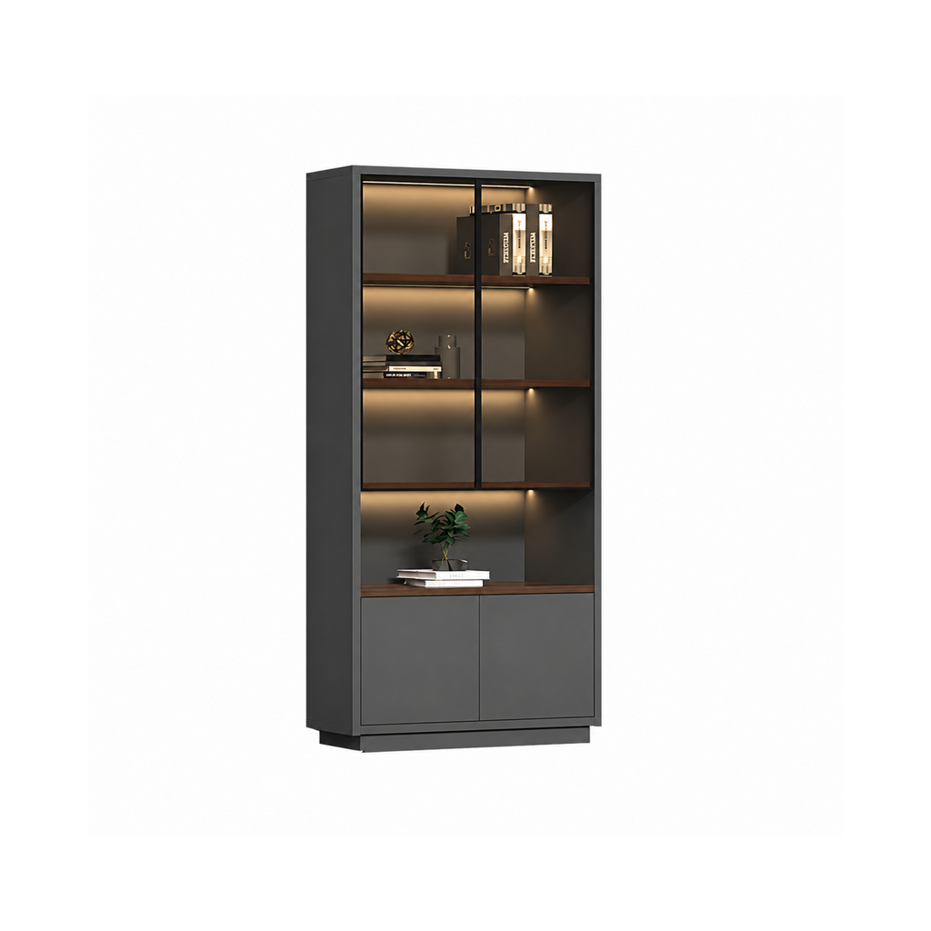 Modern Open-Shelved Executive Storage Cabinet
