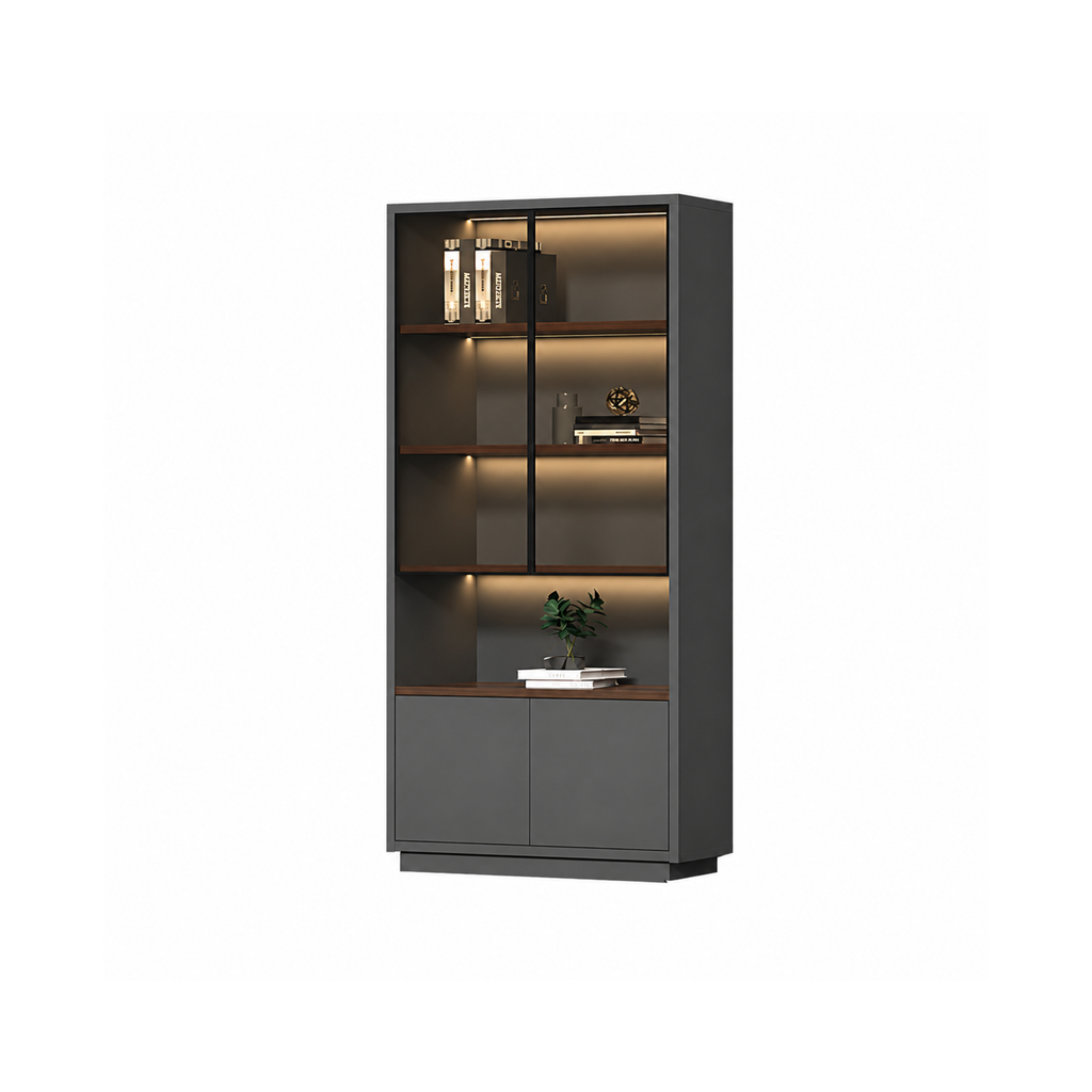 Modern Open-Shelved Executive Storage Cabinet