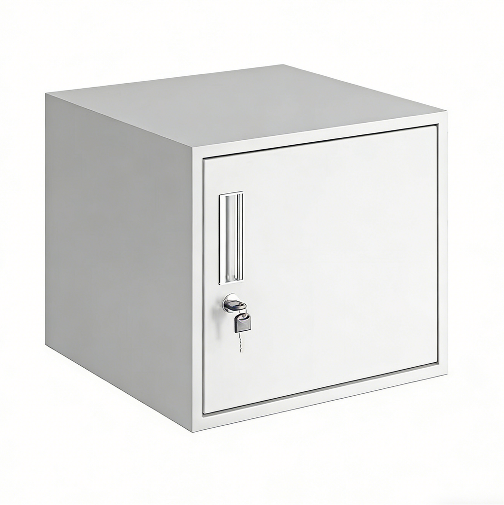 Slim Under Desk Lockable Office Storage Cabinet with Drawer