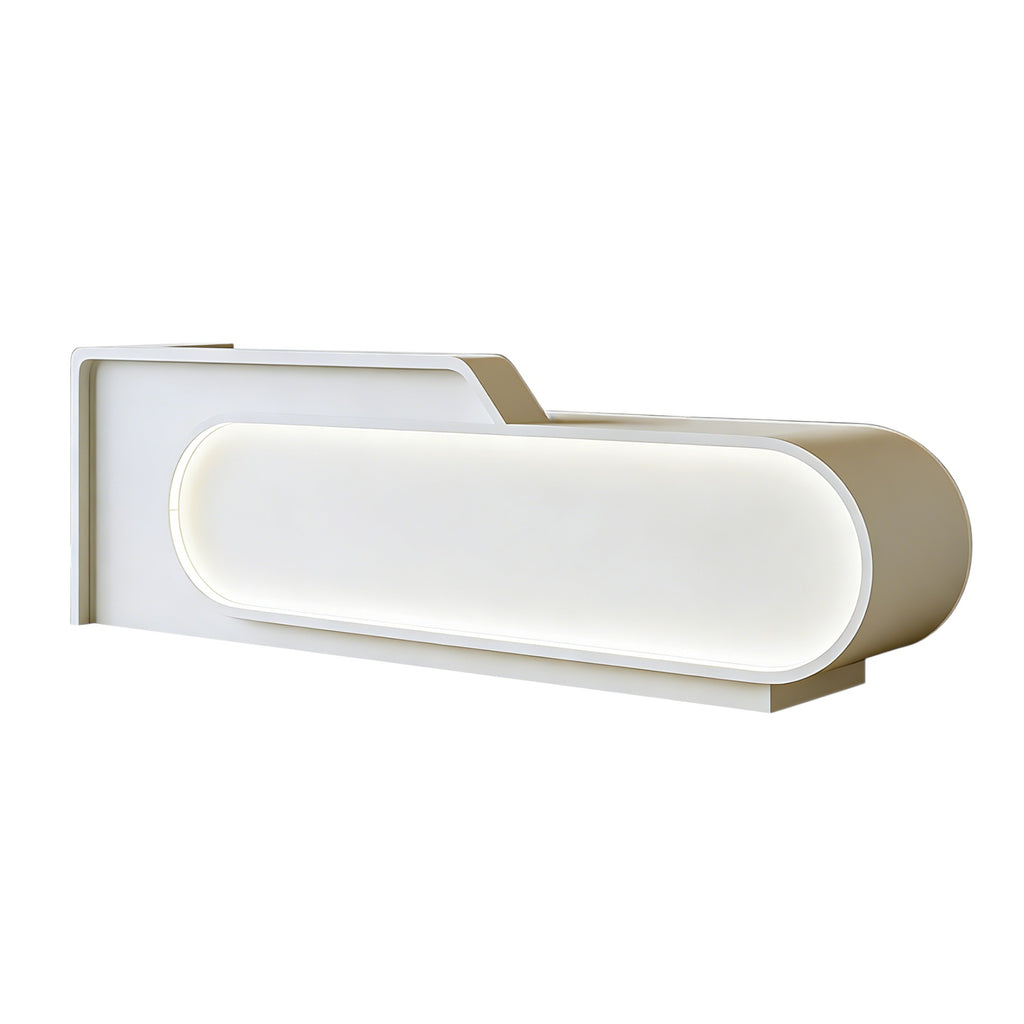 Modern LED Lit Office Reception Desk Eco Friendly E1 Grade with Lockable Storage