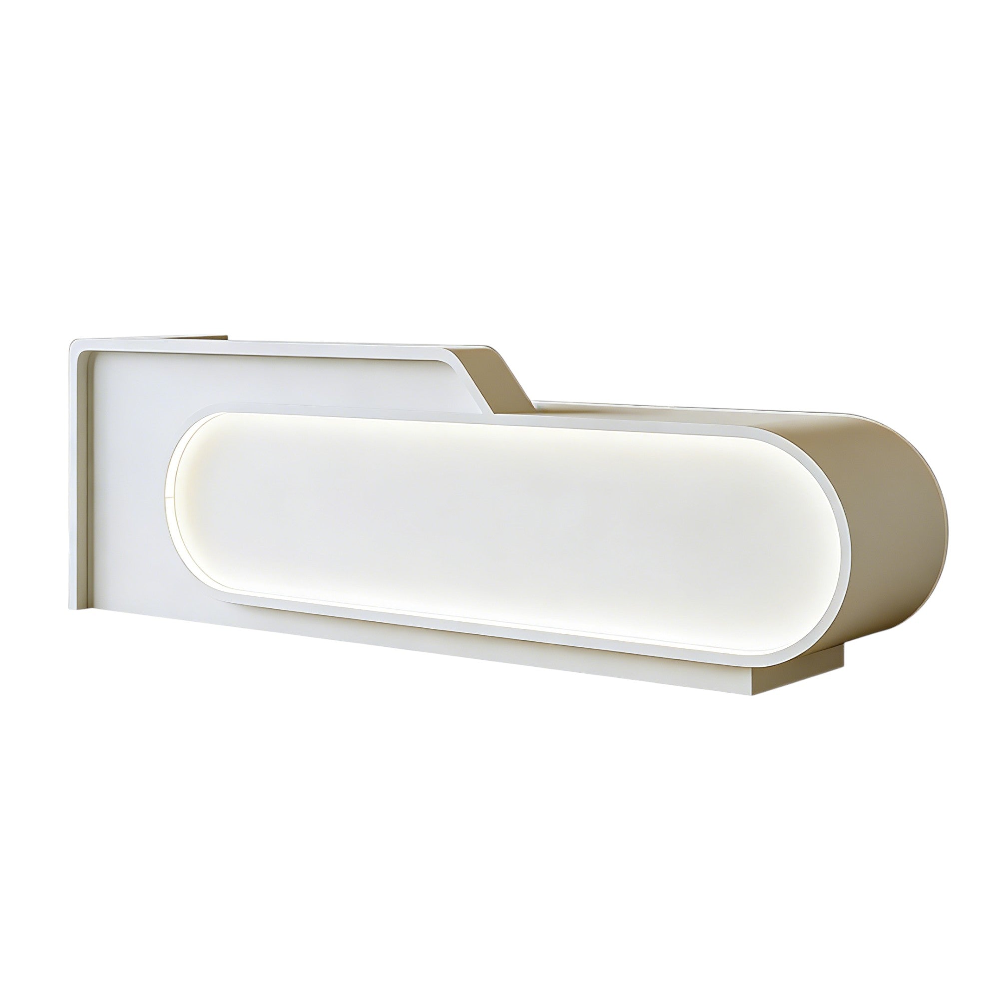 Modern LED Lit Office Reception Desk Eco Friendly E1 Grade with Lockable Storage