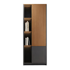 Modern Executive Office Storage Cabinet with Open Shelves and LED Display Lighting