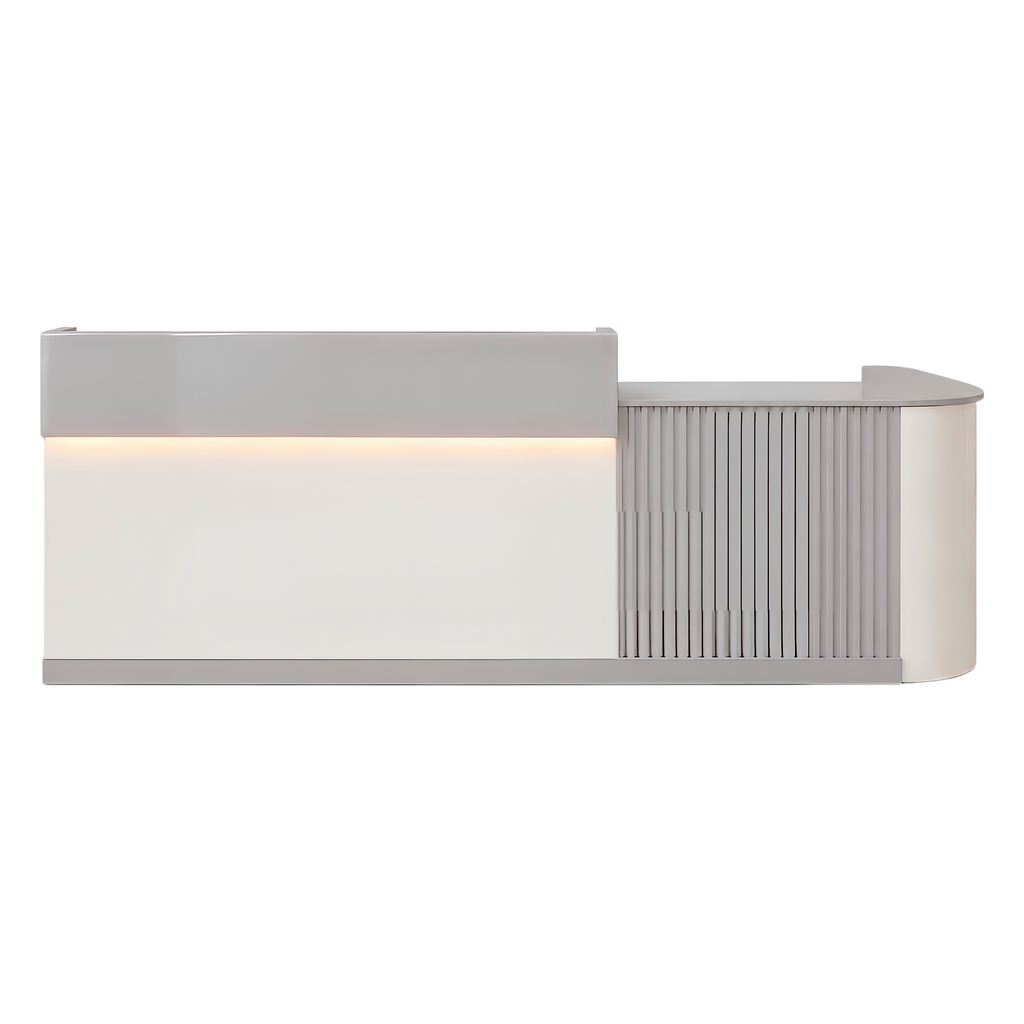 Slatted Timber Café Counter with LED Front Panel