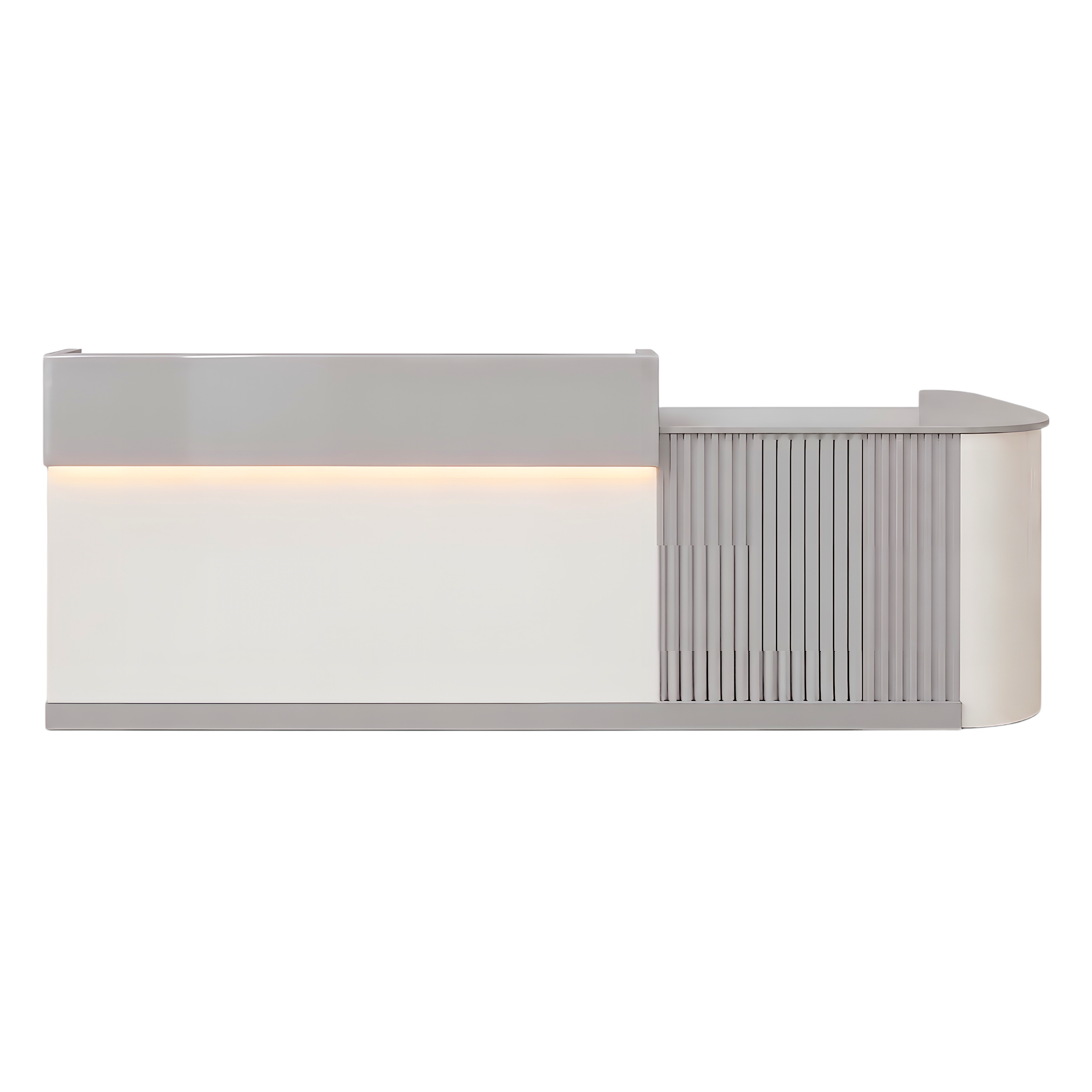 Slatted Timber Café Counter with LED Front Panel