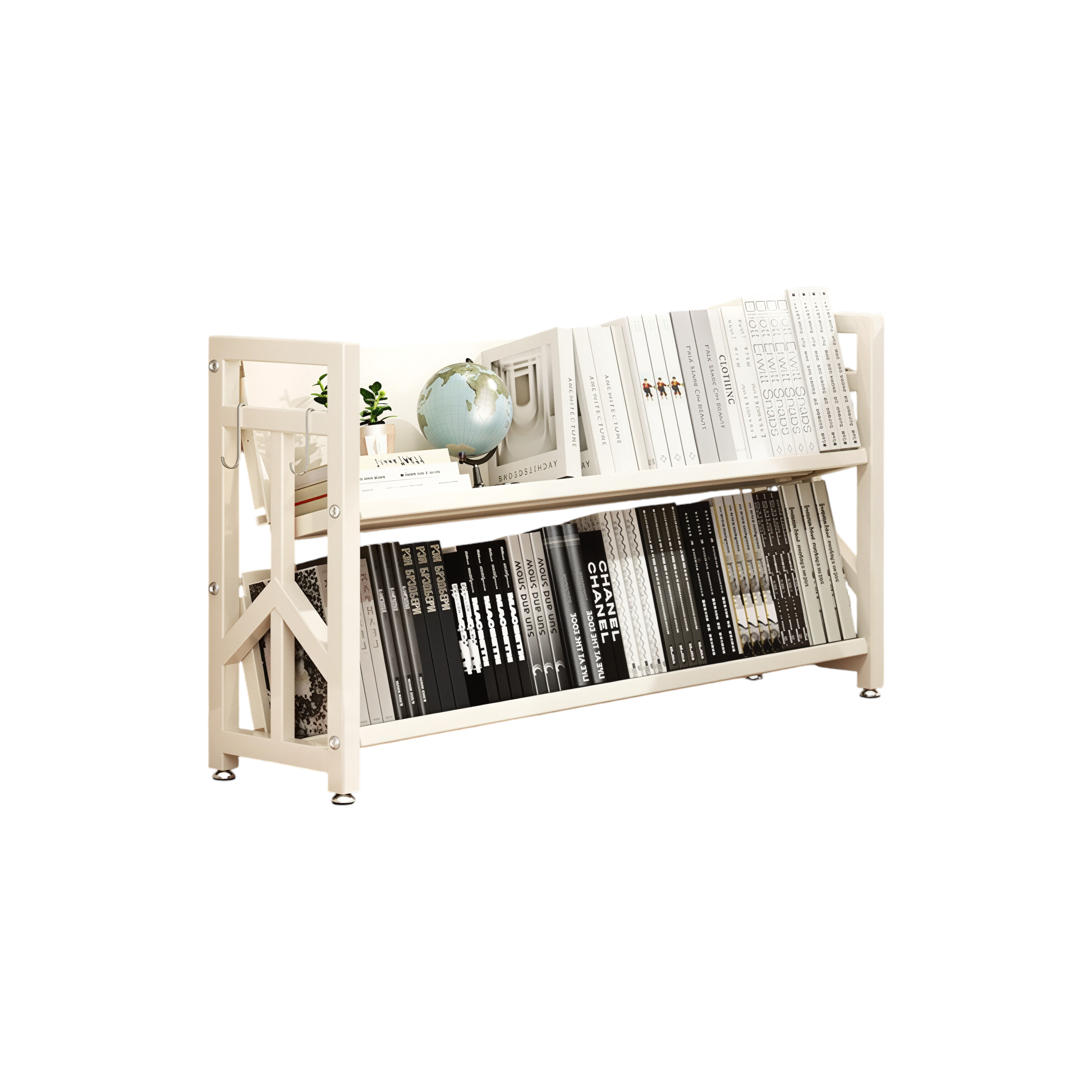 Adjustable Multi-Tier Bookcase With Slanted Shelves