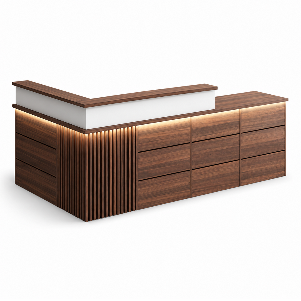 Modern Classic LED Reception Desk with Storage