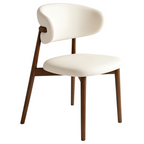Modern Upholstered Home Chair with Curved Backrest and Solid timber Legs