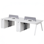 Minimalist Bench Workstation with Screen Panels