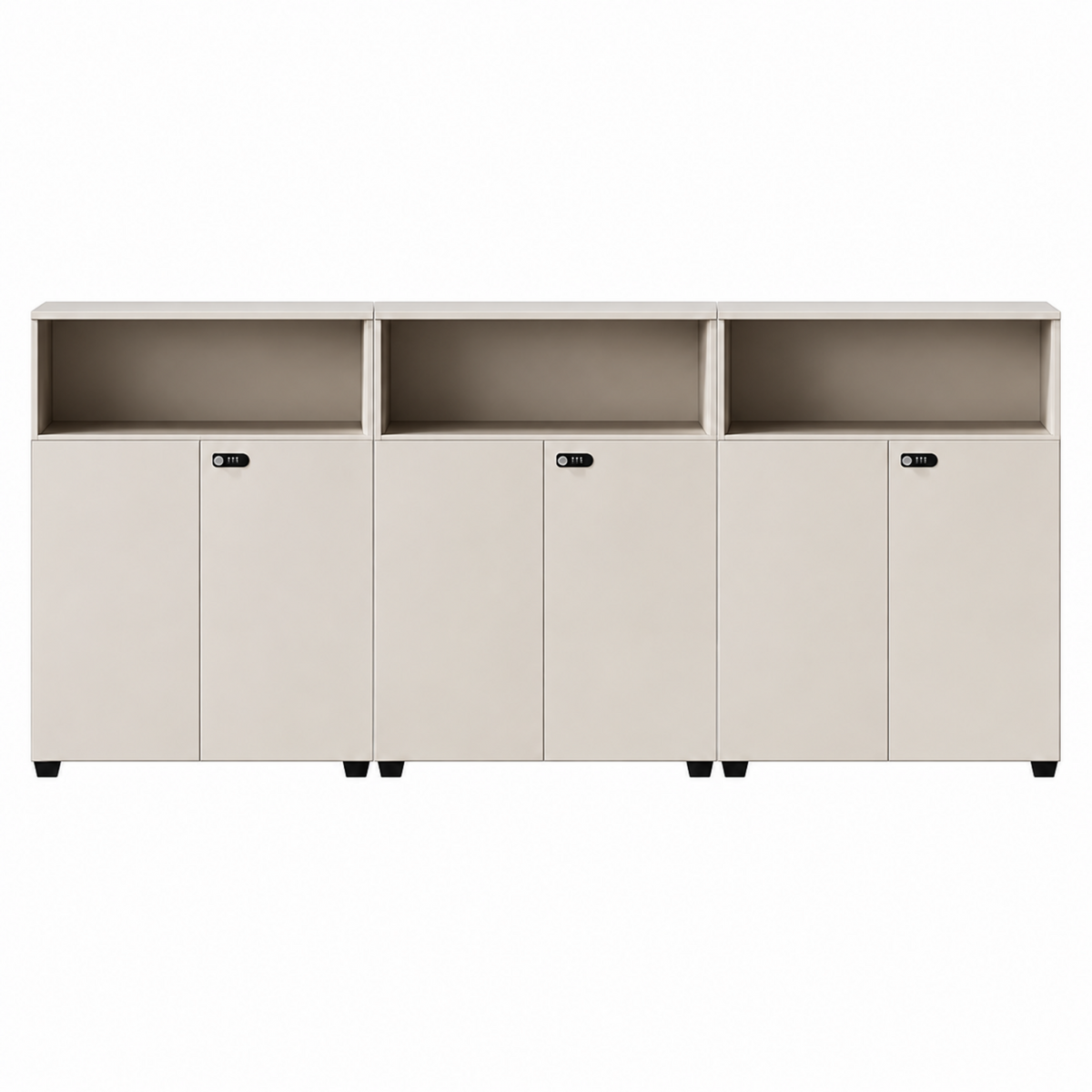 Contemporary Modular Office Storage Cabinet with Secure Custom Option
