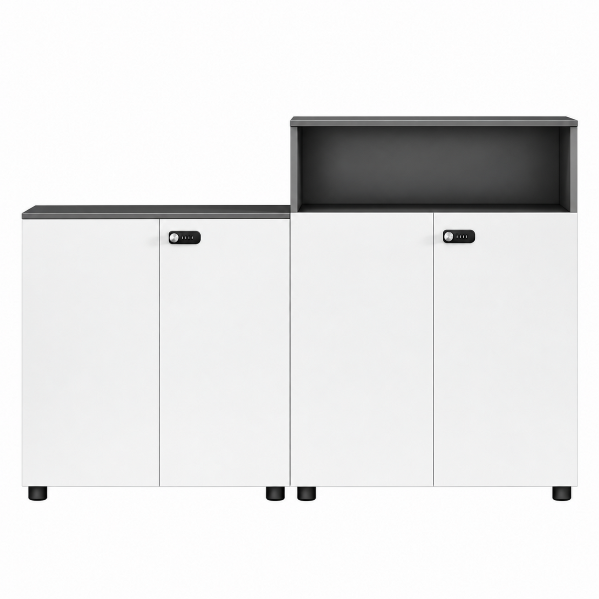 Contemporary Modular Office Storage Cabinet with Secure Custom Option