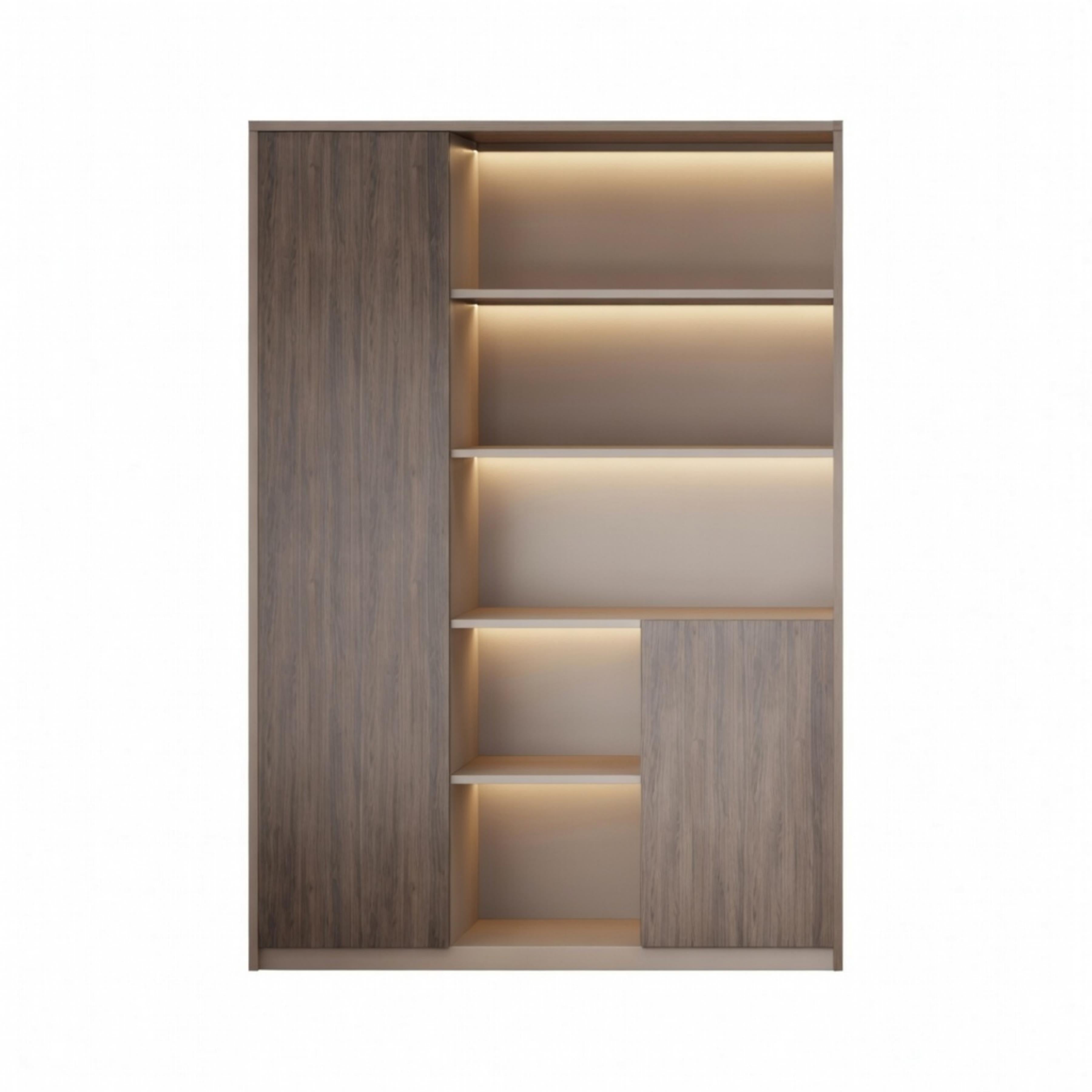 Premium Executive Storage Cabinet with Open Display Shelves