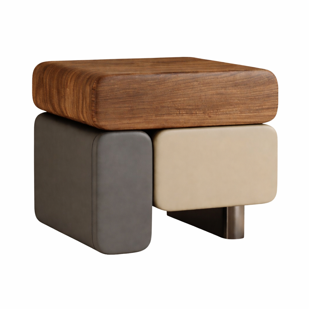 Designer Bedside Table in Walnut Look