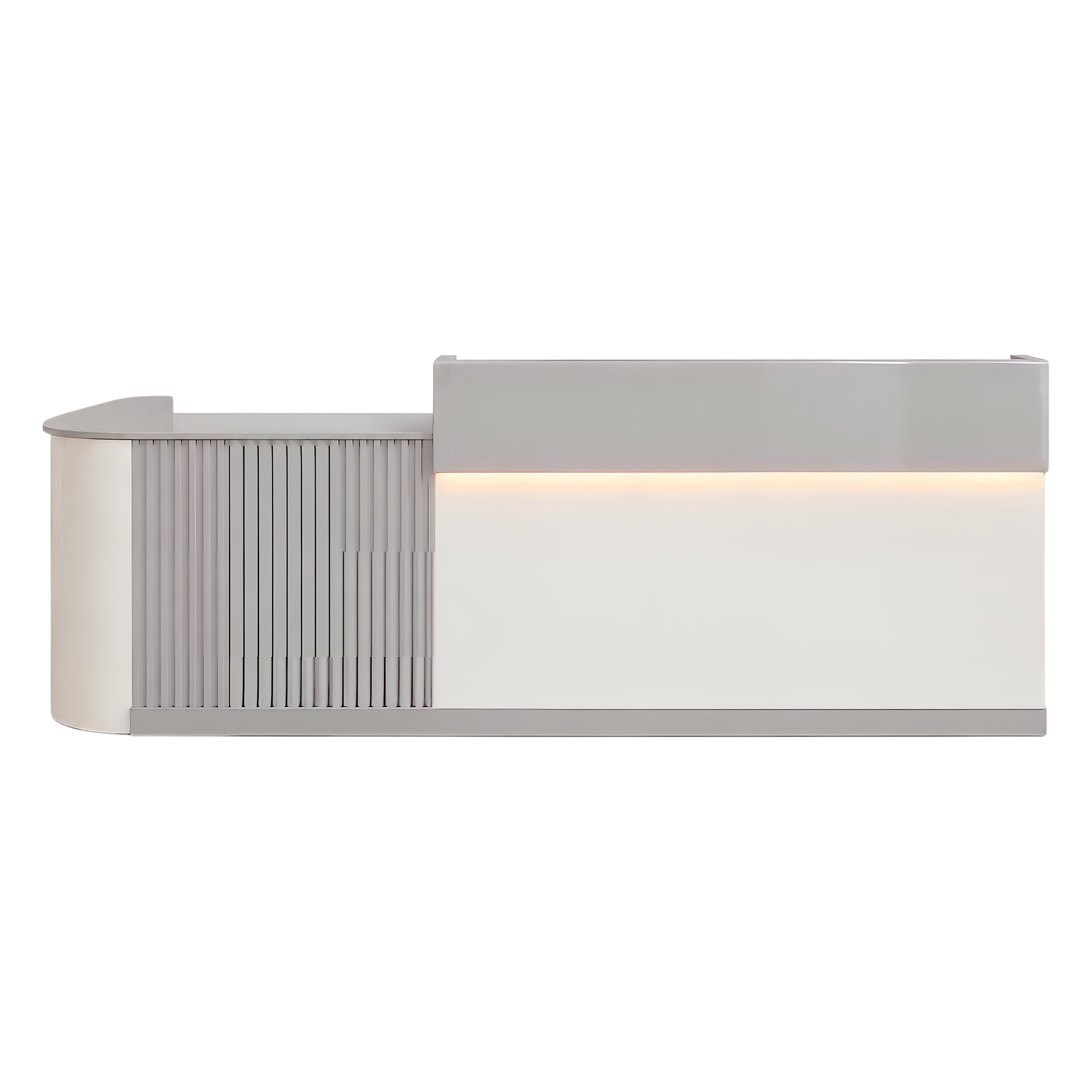 Slatted Timber Café Counter with LED Front Panel