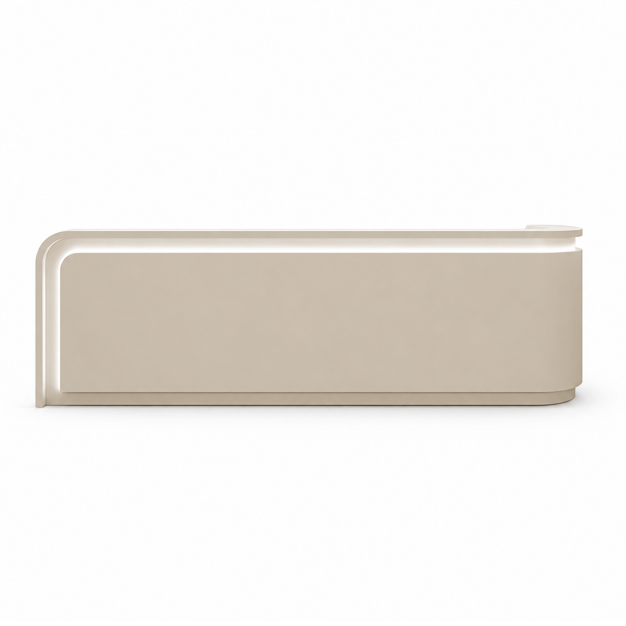 Aura Modern Curved Reception Counter with LED Ambient Lighting